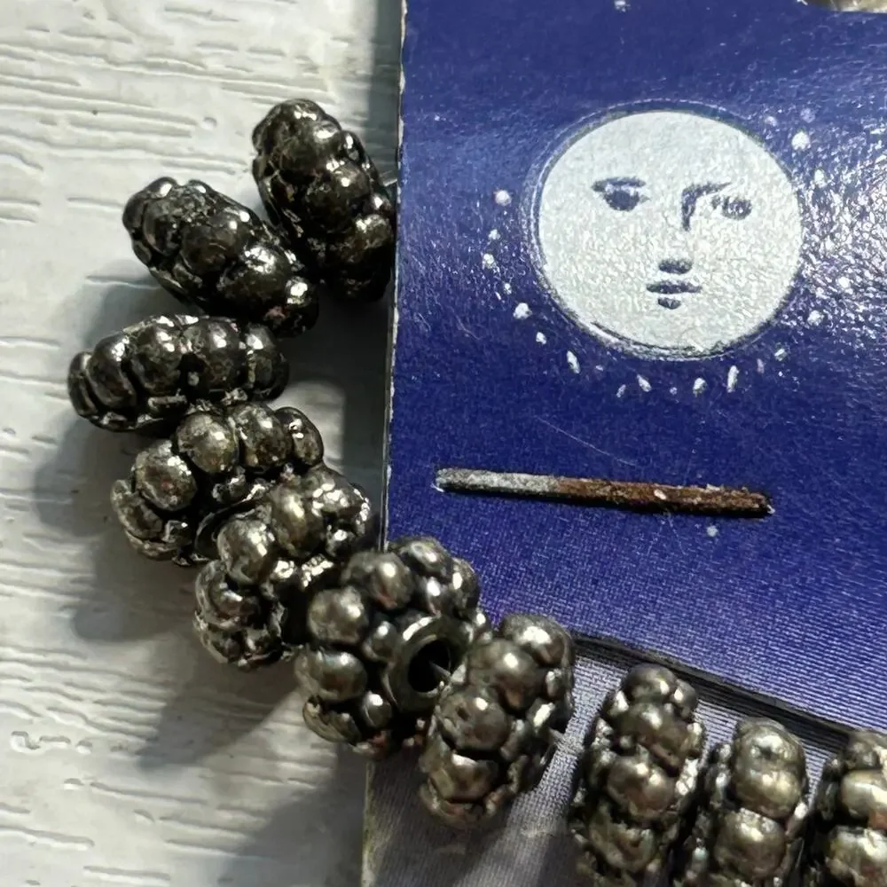 Blue Moon Beads Silver Metal Rondelle Findings Lot 7 Packs